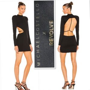 Michael Costello x REVOLVE Zola Mini Dress in Black Size M
